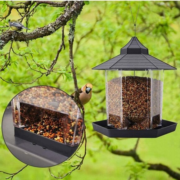 💎2/$18💎 💥Host pick💥  Grey Hanging Panorama Gazebo Wild Bird Feeder - Picture 2 of 4
